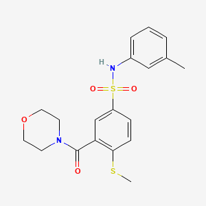 molecular formula C19H22N2O4S2 B4605862 N-(3-methylphenyl)-4-(methylthio)-3-(4-morpholinylcarbonyl)benzenesulfonamide 