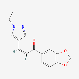 (Z)-1-(1,3-BENZODIOXOL-5-YL)-3-(1-ETHYL-1H-PYRAZOL-4-YL)-2-PROPEN-1-ONE