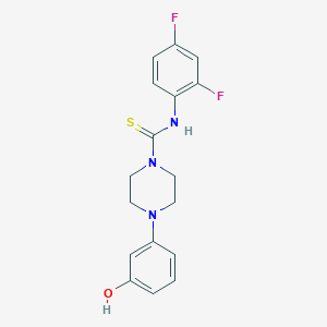 molecular formula C17H17F2N3OS B4605913 N-(2,4-difluorophenyl)-4-(3-hydroxyphenyl)-1-piperazinecarbothioamide 