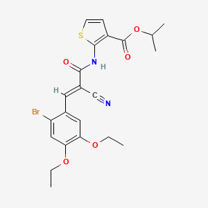 molecular formula C22H23BrN2O5S B4605929 isopropyl 2-{[3-(2-bromo-4,5-diethoxyphenyl)-2-cyanoacryloyl]amino}-3-thiophenecarboxylate 