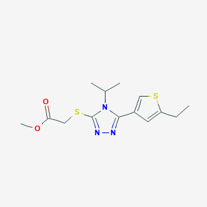 molecular formula C14H19N3O2S2 B4605933 methyl {[5-(5-ethyl-3-thienyl)-4-isopropyl-4H-1,2,4-triazol-3-yl]thio}acetate 