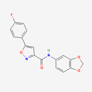 molecular formula C17H11FN2O4 B4605937 N-1,3-benzodioxol-5-yl-5-(4-fluorophenyl)-3-isoxazolecarboxamide 