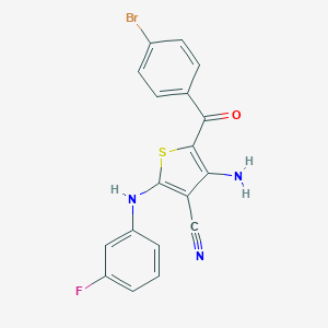 molecular formula C18H11BrFN3OS B460595 4-Amino-5-(4-bromobenzoyl)-2-(3-fluoroanilino)-3-thiophenecarbonitrile 