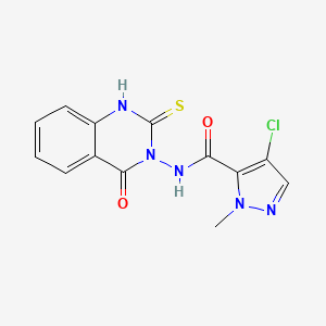 4-CHLORO-1-METHYL-N-[4-OXO-2-SULFANYL-3(4H)-QUINAZOLINYL]-1H-PYRAZOLE-5-CARBOXAMIDE