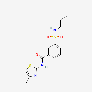 molecular formula C15H19N3O3S2 B4605973 3-(butylsulfamoyl)-N-(4-methyl-1,3-thiazol-2-yl)benzamide 