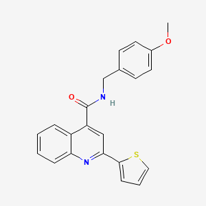 N-[(4-METHOXYPHENYL)METHYL]-2-(THIOPHEN-2-YL)QUINOLINE-4-CARBOXAMIDE