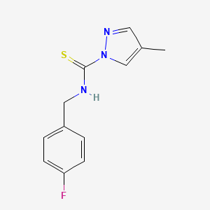 molecular formula C12H12FN3S B4605976 N-(4-fluorobenzyl)-4-methyl-1H-pyrazole-1-carbothioamide 