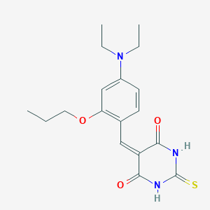 5-[[4-(Diethylamino)-2-propoxyphenyl]methylidene]-2-sulfanylidene-1,3-diazinane-4,6-dione