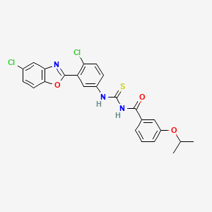 molecular formula C24H19Cl2N3O3S B4605993 N-{[4-chloro-3-(5-chloro-1,3-benzoxazol-2-yl)phenyl]carbamothioyl}-3-(propan-2-yloxy)benzamide 