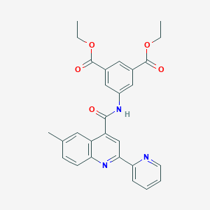 molecular formula C28H25N3O5 B4605994 diethyl 5-({[6-methyl-2-(2-pyridinyl)-4-quinolinyl]carbonyl}amino)isophthalate 