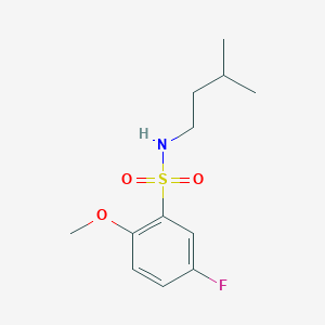 molecular formula C12H18FNO3S B4606031 5-fluoro-2-methoxy-N-(3-methylbutyl)benzenesulfonamide 