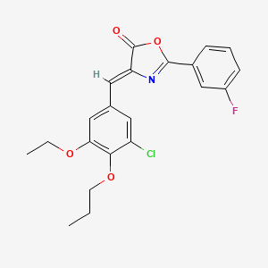 molecular formula C21H19ClFNO4 B4606045 4-(3-chloro-5-ethoxy-4-propoxybenzylidene)-2-(3-fluorophenyl)-1,3-oxazol-5(4H)-one 