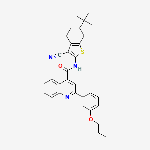 molecular formula C32H33N3O2S B4606046 N-(6-tert-butyl-3-cyano-4,5,6,7-tetrahydro-1-benzothien-2-yl)-2-(3-propoxyphenyl)-4-quinolinecarboxamide 