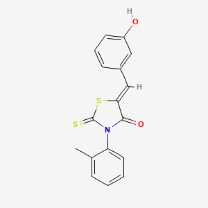 molecular formula C17H13NO2S2 B4606047 5-(3-hydroxybenzylidene)-3-(2-methylphenyl)-2-thioxo-1,3-thiazolidin-4-one 