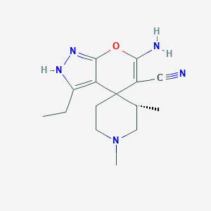 molecular formula C15H21N5O B460607 6'-Amino-3'-ethyl-2',4'-dihydro-1,3-dimethyl-spiro[piperidine-4,4'-pyrano[2,3-c]pyrazole]-5'-carbonitrile 