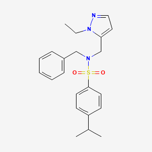 molecular formula C22H27N3O2S B4606083 N-BENZYL-N-[(1-ETHYL-1H-PYRAZOL-5-YL)METHYL]-4-ISOPROPYL-1-BENZENESULFONAMIDE 