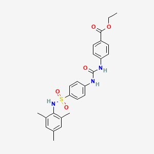 molecular formula C25H27N3O5S B4606090 ethyl 4-{[({4-[(mesitylamino)sulfonyl]phenyl}amino)carbonyl]amino}benzoate 