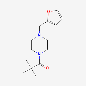 molecular formula C14H22N2O2 B4606099 1-[4-(2-FURYLMETHYL)PIPERAZINO]-2,2-DIMETHYL-1-PROPANONE 