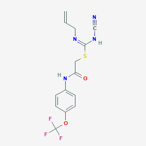 molecular formula C14H13F3N4O2S B460611 2-oxo-2-[4-(trifluoromethoxy)anilino]ethyl N-allyl-N'-cyanoimidothiocarbamate 
