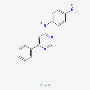 4-N-(6-phenylpyrimidin-4-yl)benzene-1,4-diamine;hydrochloride