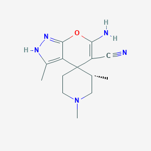 molecular formula C14H19N5O B460614 6'-Amino-1,3,3'-trimethyl-2',4'-dihydrospiro(piperidine-4,4'-pyrano[2,3-c]pyrazole)-5-carbonitrile 