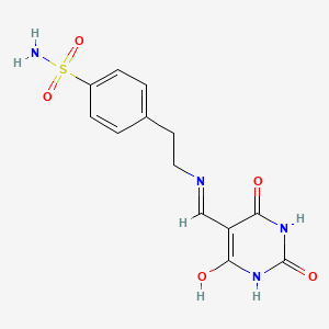 molecular formula C13H14N4O5S B4606141 4-[2-({[2,4,6-TRIOXOTETRAHYDRO-5(2H)-PYRIMIDINYLIDEN]METHYL}AMINO)ETHYL]-1-BENZENESULFONAMIDE 