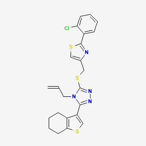 molecular formula C23H21ClN4S3 B4606145 4-allyl-3-({[2-(2-chlorophenyl)-1,3-thiazol-4-yl]methyl}thio)-5-(4,5,6,7-tetrahydro-1-benzothien-3-yl)-4H-1,2,4-triazole 