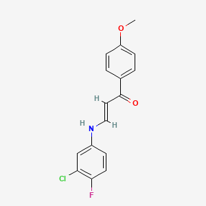 molecular formula C16H13ClFNO2 B4606165 (2E)-3-[(3-chloro-4-fluorophenyl)amino]-1-(4-methoxyphenyl)prop-2-en-1-one 