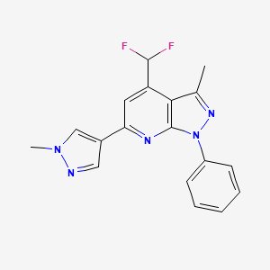 4-(difluoromethyl)-3-methyl-6-(1-methyl-1H-pyrazol-4-yl)-1-phenyl-1H-pyrazolo[3,4-b]pyridine