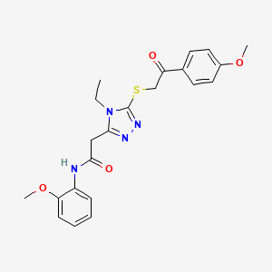 2-(4-ethyl-5-{[2-(4-methoxyphenyl)-2-oxoethyl]sulfanyl}-4H-1,2,4-triazol-3-yl)-N-(2-methoxyphenyl)acetamide