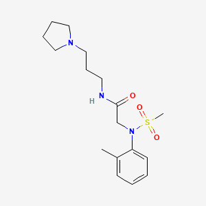 molecular formula C17H27N3O3S B4606196 N~2~-(2-methylphenyl)-N~2~-(methylsulfonyl)-N~1~-[3-(1-pyrrolidinyl)propyl]glycinamide 