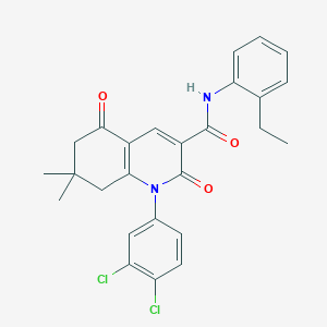 molecular formula C26H24Cl2N2O3 B4606221 1-(3,4-dichlorophenyl)-N-(2-ethylphenyl)-7,7-dimethyl-2,5-dioxo-1,2,5,6,7,8-hexahydroquinoline-3-carboxamide 