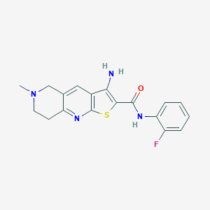 molecular formula C18H17FN4OS B460624 3-amino-N-(2-fluorophenyl)-6-methyl-5,6,7,8-tetrahydrothieno[2,3-b][1,6]naphthyridine-2-carboxamide 