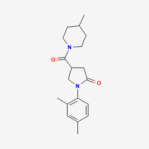 1-(2,4-dimethylphenyl)-4-[(4-methyl-1-piperidinyl)carbonyl]-2-pyrrolidinone