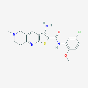 molecular formula C19H19ClN4O2S B460626 3-amino-N-(5-chloro-2-methoxyphenyl)-6-methyl-5,6,7,8-tetrahydrothieno[2,3-b][1,6]naphthyridine-2-carboxamide 
