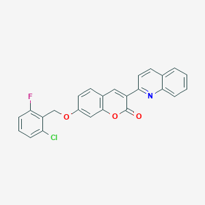 molecular formula C25H15ClFNO3 B4606267 7-((2-CHLORO-6-FLUOROBENZYL)OXY)-3-(2-QUINOLINYL)-2H-CHROMEN-2-ONE 