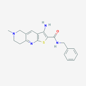 molecular formula C19H20N4OS B460630 3-amino-N-benzyl-6-methyl-5,6,7,8-tetrahydrothieno[2,3-b][1,6]naphthyridine-2-carboxamide CAS No. 607699-28-5