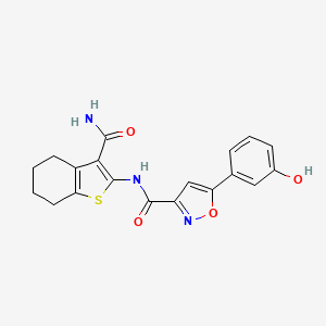 N-(3-carbamoyl-4,5,6,7-tetrahydro-1-benzothiophen-2-yl)-5-(3-hydroxyphenyl)-1,2-oxazole-3-carboxamide