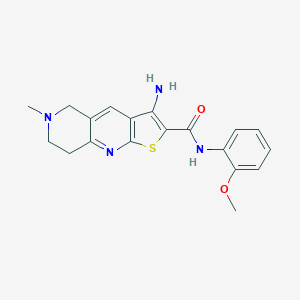 molecular formula C19H20N4O2S B460631 3-amino-N-(2-methoxyphenyl)-6-methyl-5,6,7,8-tetrahydrothieno[2,3-b][1,6]naphthyridine-2-carboxamide CAS No. 697246-12-1