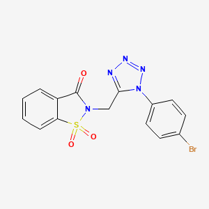 2-{[1-(4-bromophenyl)-1H-tetrazol-5-yl]methyl}-1,2-benzisothiazol-3(2H)-one 1,1-dioxide