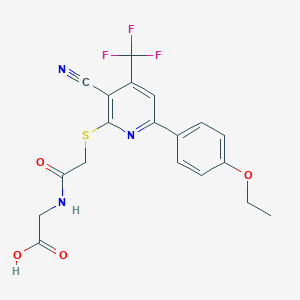 [({[3-Cyano-6-(4-ethoxyphenyl)-4-(trifluoromethyl)-2-pyridinyl]sulfanyl}acetyl)amino]acetic acid