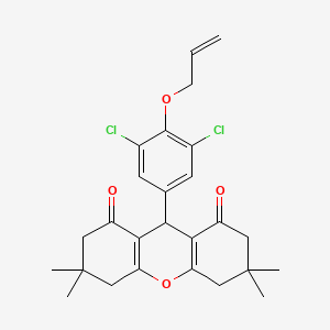 molecular formula C26H28Cl2O4 B4606378 9-[3,5-dichloro-4-(prop-2-en-1-yloxy)phenyl]-3,3,6,6-tetramethyl-3,4,5,6,7,9-hexahydro-1H-xanthene-1,8(2H)-dione 