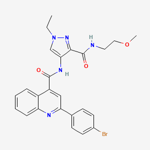 2-(4-bromophenyl)-N-(1-ethyl-3-{[(2-methoxyethyl)amino]carbonyl}-1H-pyrazol-4-yl)-4-quinolinecarboxamide