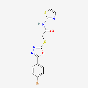 molecular formula C13H9BrN4O2S2 B4606397 2-{[5-(4-bromophenyl)-1,3,4-oxadiazol-2-yl]thio}-N-1,3-thiazol-2-ylacetamide 