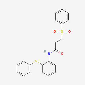 molecular formula C21H19NO3S2 B4606415 N~1~-[2-(PHENYLSULFANYL)PHENYL]-3-(PHENYLSULFONYL)PROPANAMIDE 