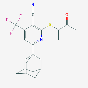 molecular formula C21H23F3N2OS B460643 6-(1-Adamantyl)-2-[(1-methyl-2-oxopropyl)sulfanyl]-4-(trifluoromethyl)nicotinonitrile CAS No. 625376-60-5