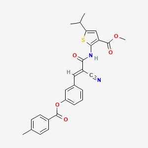 methyl 2-[(2-cyano-3-{3-[(4-methylbenzoyl)oxy]phenyl}acryloyl)amino]-5-isopropyl-3-thiophenecarboxylate