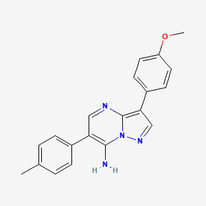 molecular formula C20H18N4O B4606442 3-(4-methoxyphenyl)-6-(4-methylphenyl)pyrazolo[1,5-a]pyrimidin-7-amine 