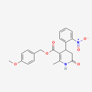 molecular formula C21H20N2O6 B4606450 (4-METHOXYPHENYL)METHYL 2-METHYL-4-(2-NITROPHENYL)-6-OXO-1,4,5,6-TETRAHYDROPYRIDINE-3-CARBOXYLATE 