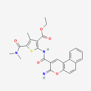 molecular formula C25H23N3O5S B4606481 ethyl 5-[(dimethylamino)carbonyl]-2-{[(3-imino-3H-benzo[f]chromen-2-yl)carbonyl]amino}-4-methyl-3-thiophenecarboxylate 